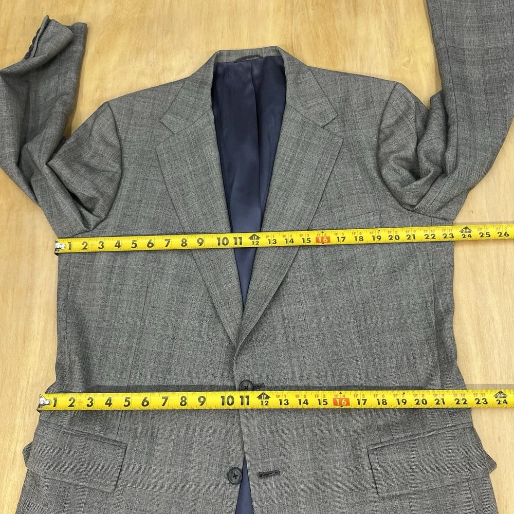 Tom James‎ Blazer Bespoke Custom Fit Tailored Sport Coat Mens 44-Extra Long Gray